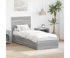Saugos lova Pilkas Sonoma 75 x 190 cm Apdirbta mediena