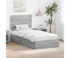 Saugos lova Pilkas Sonoma 75 x 190 cm Apdirbta mediena