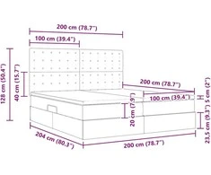 Saugos lova su galvūgalio Mėlyna 200 x 200 cm Audinys