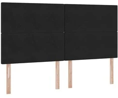 Saugos lova su galvūgalio Juoda 200 x 200 cm Aksomas