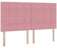 Saugos lova su čiužiniu su saugykla Rožinė 200 x 200 cm Aksomas