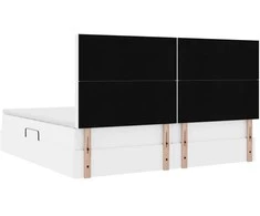 Saugos lova su čiužiniu Švari balta 200 x 200 cm Dirbtinė oda