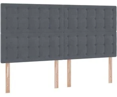 Saugos lova su galvūgalio Tamsiai pilka 200 x 200 cm Aksomas