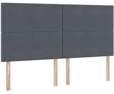 Saugos lova su galvūgalio Tamsiai pilka 200 x 200 cm Aksomas