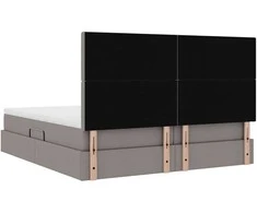 Saugos lova su galvūgalio Taupe 180 x 200 cm Audinys
