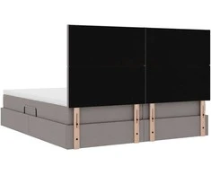 Saugos lova su galvūgalio Taupe 200 x 200 cm Audinys
