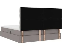Saugos lova su galvūgalio Taupe 200 x 200 cm Audinys