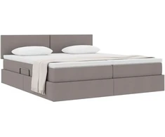 Saugos lova su čiužiniu Taupe 200 x 200 cm Dirbtinė oda