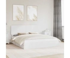 Saugos lova su galvūgalio Balta 180 x 200 cm Apdirbta mediena