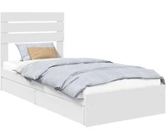 Saugos lova su galvūgalio Balta 75 x 190 cm Apdirbta mediena