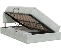 Saugos lova su galvūgalio Šviesiai pilka 120 x 200 cm Aksomas