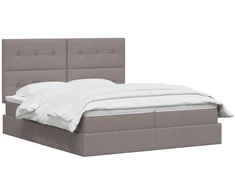 Saugos lova su galvūgalio Taupe 200 x 200 cm Audinys