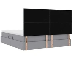 Saugos lova su galvūgalio Šviesiai pilka 200 x 200 cm Audinys
