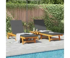 Saulės gultas 2 pcs Ruda 65 x 199 x 84 cm