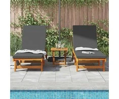 Saulės gultas 2 pcs Ruda 65 x 199 x 84 cm