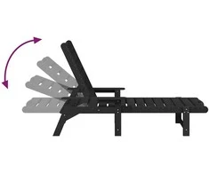 Saulės gultas 2 pcs Juoda 195,5 x 53 x 98,5 cm Polietilenas