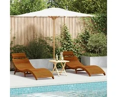 Saulės gultas 2 pcs Ruda 55 x 184 x 64cm
