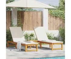 Saulės gultas 2 pcs Ruda 202 x 53 x 89 cm