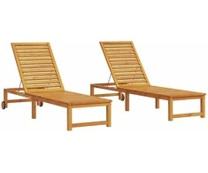 Saulės gultas 2 pcs Ruda 202 x 53 x 89 cm