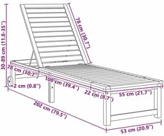 Saulės gultas 2 pcs Ruda 202 x 53 x 89 cm