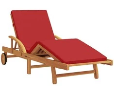 Saulės gultas 3 pcs Raudona 200 x 67 x 84 cm