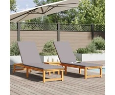 Saulės gultas 2 pcs Ruda 202 x 53 x 89 cm
