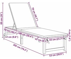 Saulės gultas 2 pcs Ruda 202 x 53 x 89 cm