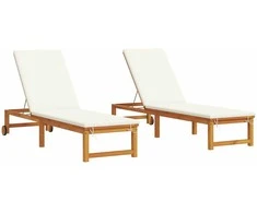 Saulės gultas 2 pcs Ruda 202 x 53 x 89 cm