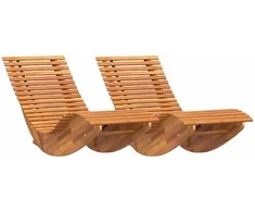 Lova 2 pcs Ruda 154 x 60 x 74 cm Kietos akacijos mediena