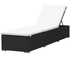 Sofa Saulės gultai su čiuž., 2 vnt., juodos sp., polirat. (2x44404)