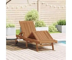 Saulės gultas 1-asmuo Ruda 195 x 59 x 78,5 cm Kieto teka medžio
