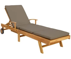 Saulės gultas 100% poliesteris, kieta teak mediena
