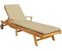 Saulės gultas 100% poliesteris, kieta teak mediena