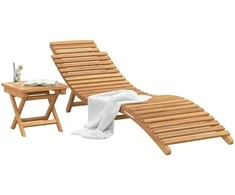 Saulės gultas 2 pcs Ruda 198 x 55 x 58,5 cm Kieto teka medžio