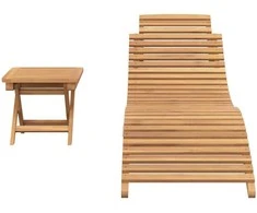 Saulės gultas 2 pcs Ruda 198 x 55 x 58,5 cm Kieto teka medžio