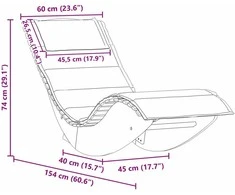 Saulės gultas su pagalve 2 pcs Ruda Kietos akacijos mediena