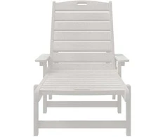Saulės gultas Balta 195,5 x 53 x 98,5 cm HDPE