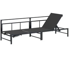 Saulės gultas Juodas 200 x 62 x 59,5 cm Tekstilenas