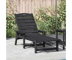 Saulės gultas Juoda 195,5 x 53 x 98,5 cm HDPE