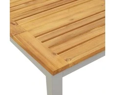 Saulės gultas Pilka 200 x 55 x 35 cm Kietos akacijos mediena
