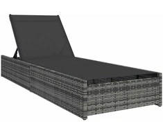 Saulės gultas Pilka 200.5 x 70 x 75 cm poliratanas