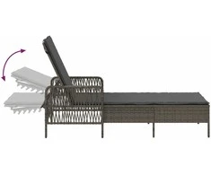 Saulės gultas Pilka ir tamsiai pilka 200 x 55 x 92 cm