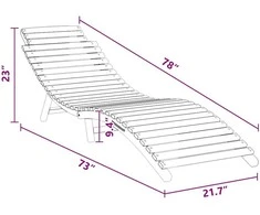 Saulės gultas Ruda 198 x 55 x 58,5 cm Kieto teka medžio
