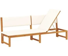 Saulės gultas su pagalve Natūralus aliejus 200 x 57 x 75cm