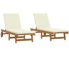 Saulės gultas 2 pcs Ruda 65 x 199 x 84 cm