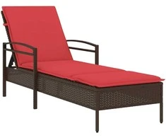 | Saulės gultas | su pagalve Ruda 63 x 200 x 81 cm poliratanas
