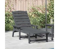 Saulės gultas Šviesiai pilka 195,5 x 53 x 98,5 cm HDPE