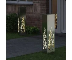 Saulės LED šaligatvio šviesa 2 pcs Sidabro Cinkuota plienas