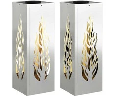 Saulės LED šaligatvio šviesa 2 pcs Sidabro Cinkuota plienas
