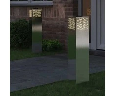 Saulės LED šaligatvio šviesa 2 pcs Sidabro Nerūdijantis Plienas